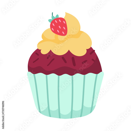 vector cup cake object illustration