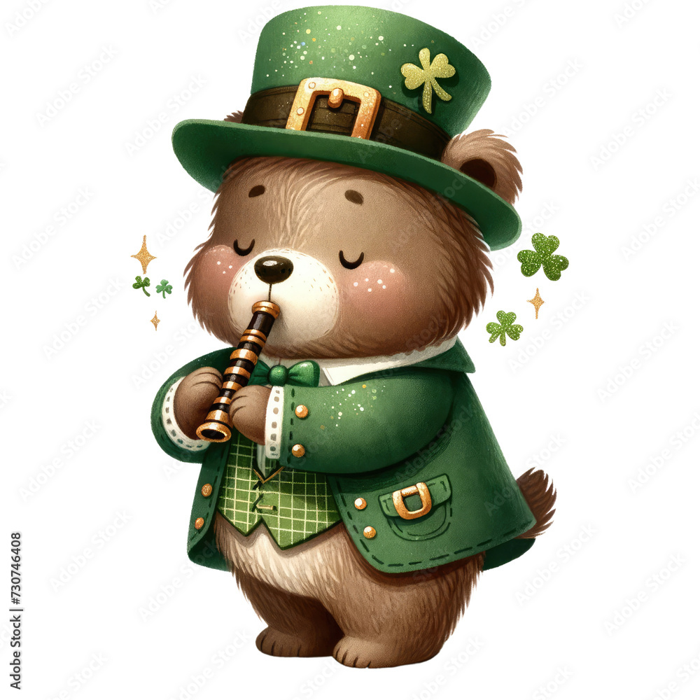 custom made wallpaper toronto digitalIce St Patrick Teddy Bear Clipart: Festive Irish Holiday IllustrationCute Ice Bear St. Patrick's Day Clipart for Winter CelebrationsWhimsical St. Patrick  on a white isolated background.	