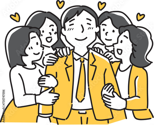 沢山の女性にモテモテな女性