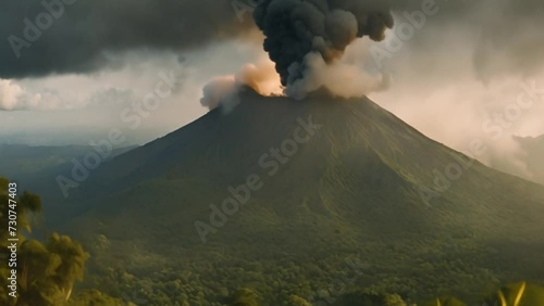 volcano mountain jungle aerial photo