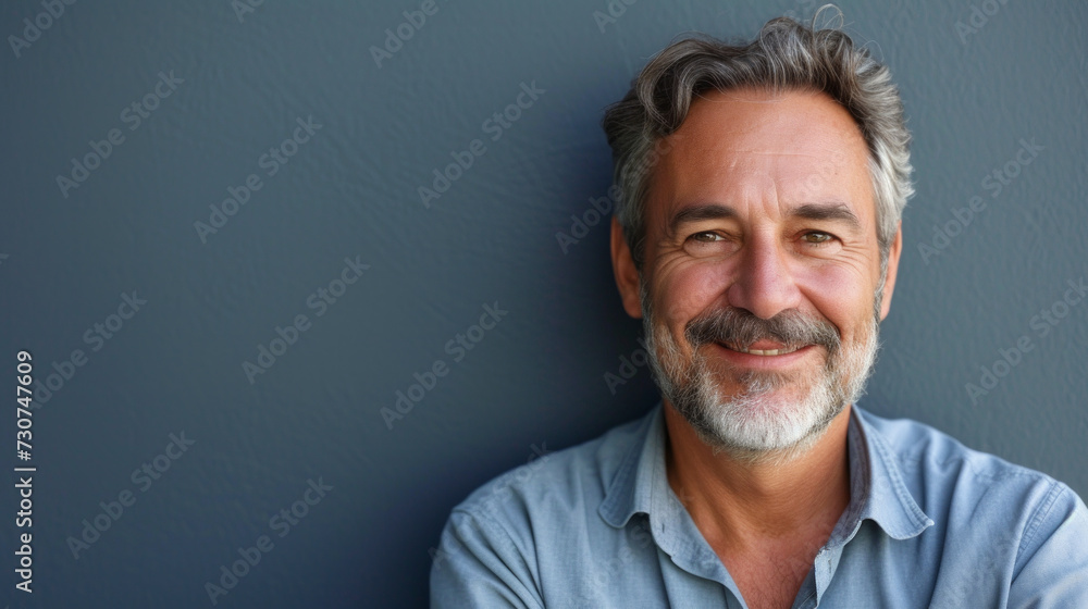 Photo of cute funny retired man smiling isolated pink color background. Mature, bearded man with a cheerful smile stands alone on a white background, looking at the camera mid-aged, gray-haired senior Photo of cute funny retired man smiling isolated pink color background. Mature, bearded man with a cheerful smile stands alone on a white background, looking at the camera mid-aged, gray-haired senior