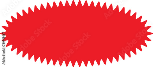 Starburst red sticker set - collection of special offer sale oval and round shaped sunburst labels and badges. Red starburst, sunburst, stamp, seal, label or burst, badge, sticker. Vector.