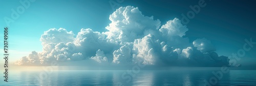 Blue Sky Few Fluffy Clouds Concept, Background Banner HD