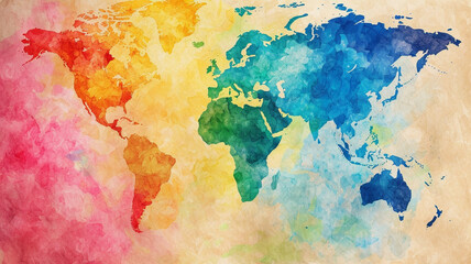 Colored art world map