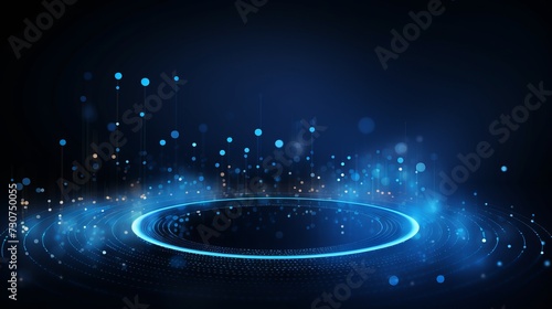 Dynamic modern science and technology abstract background  futuristic wireframe spot surface illustration with circle shapes - captivating visual for tech  research  and innovation concepts