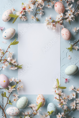 Easter background with blank sheet