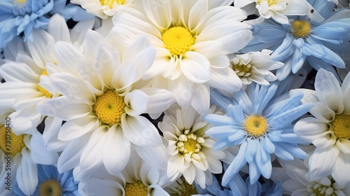 White flowers with smooth petals in a colorful decoration flower bouquet close up still  generative ai 