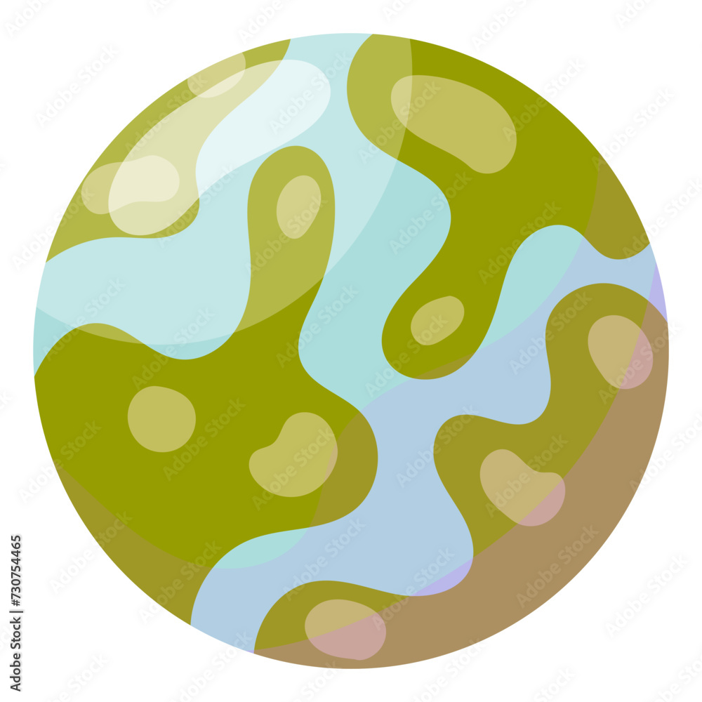 flat color illustration of planets in outer space vector