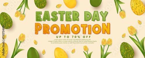 Easter day promotion sale banner background vector illustration