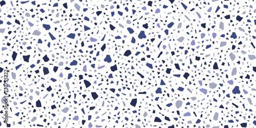 Purple, black, blue and white terrazzo marble tile pattern or background. Terrazo stone tile texture, terazzo cement surface or terazo marble floor vector colorful background or backdrop