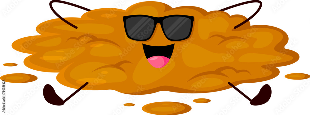 Funny poo excrement, cartoon poop emoji character. Isolated vector ...