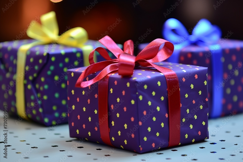 Obraz premium Stunning and stylish gift boxes - perfectly wrapped presents for any celebration or event