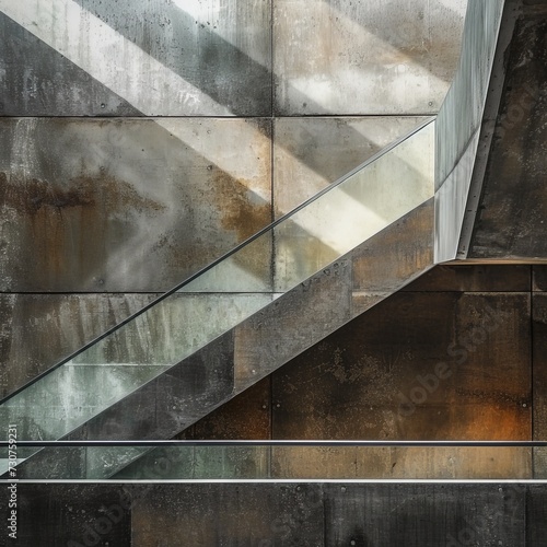 Staircase on the wall of an old building. Abstract background