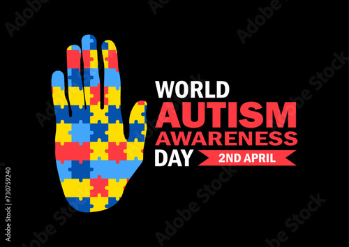 World Autism Awareness Day Vector illustration. 2nd April. Holiday concept. Template for background, banner, card, poster with text inscription.