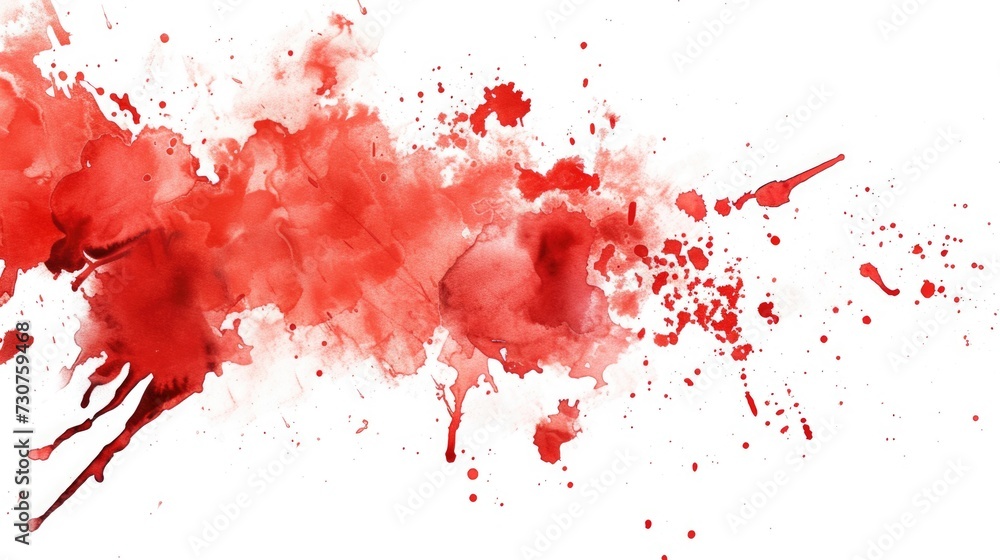 A red ink splatter on a clean white background. Suitable for design projects and creative concepts A red ink splatter on a clean white background. Suitable for design projects and creative concepts