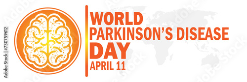 World Parkinson's Disease Day. April 11. Holiday concept. Template for background, banner, card, poster with text inscription. Vector illustration