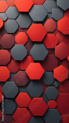 Art for inspiration from Hexagonal shapes and red