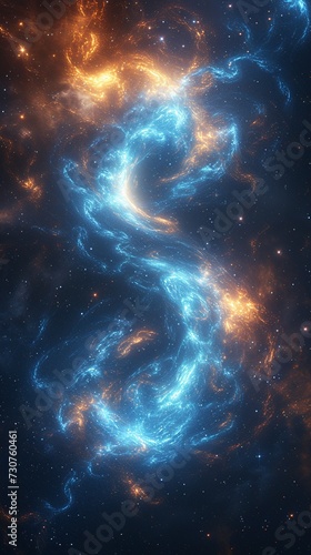 Galaxy Glow: A Celestial Splash of Blue Light Generative AI © Vinod