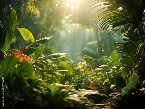 realitic jungle background  beautiful light 