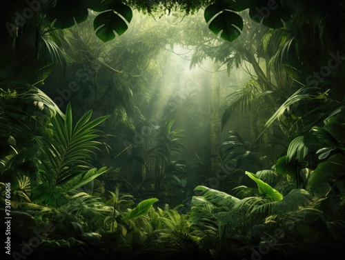 realitic jungle background  beautiful light 