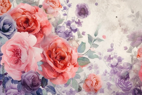 A beautiful painting of flowers on a wall. This picture can be used to add a touch of nature and color to any space