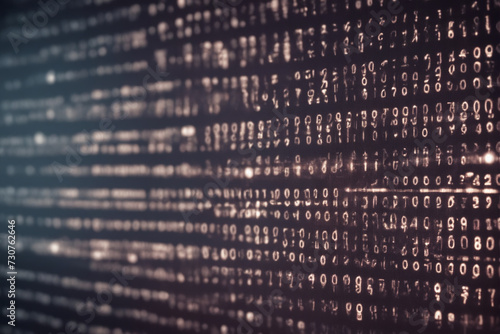 Blurred background of digital binary encrypted code