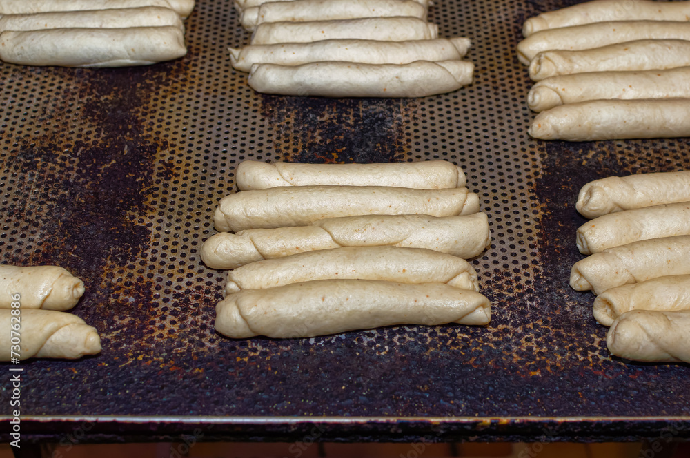 Fresh bread dough resting before baking.