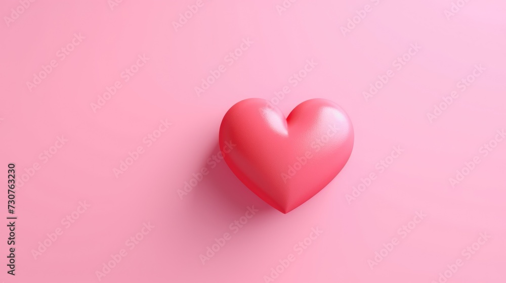 A heart-shaped object on a pink background. Suitable for romantic occasions or Valentine's Day