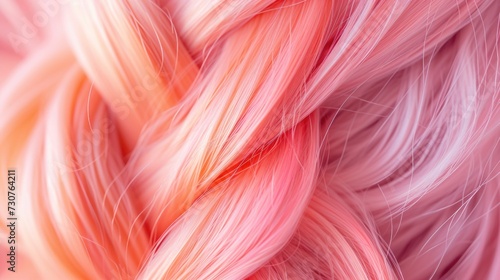 A close-up view of a woman's vibrant pink hair. Perfect for fashion, beauty, and lifestyle themes