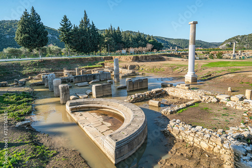 Scenic views of Claros (Klaros, Clarus), which was an ancient Greek sanctuary on the coast of Ionia. It contained a temple and oracle of Apollo, honored here as Apollo Clarius, İzmir photo