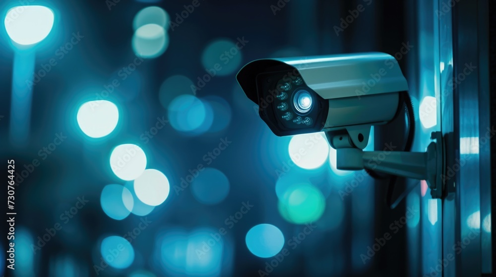 A security camera mounted on the side of a building. Suitable for surveillance and security-related projects A security camera mounted on the side of a building. Suitable for surveillance and security-related projects