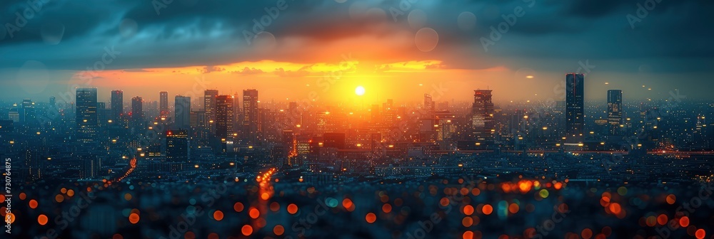 Blurred Abstract City Background, Background Banner HD