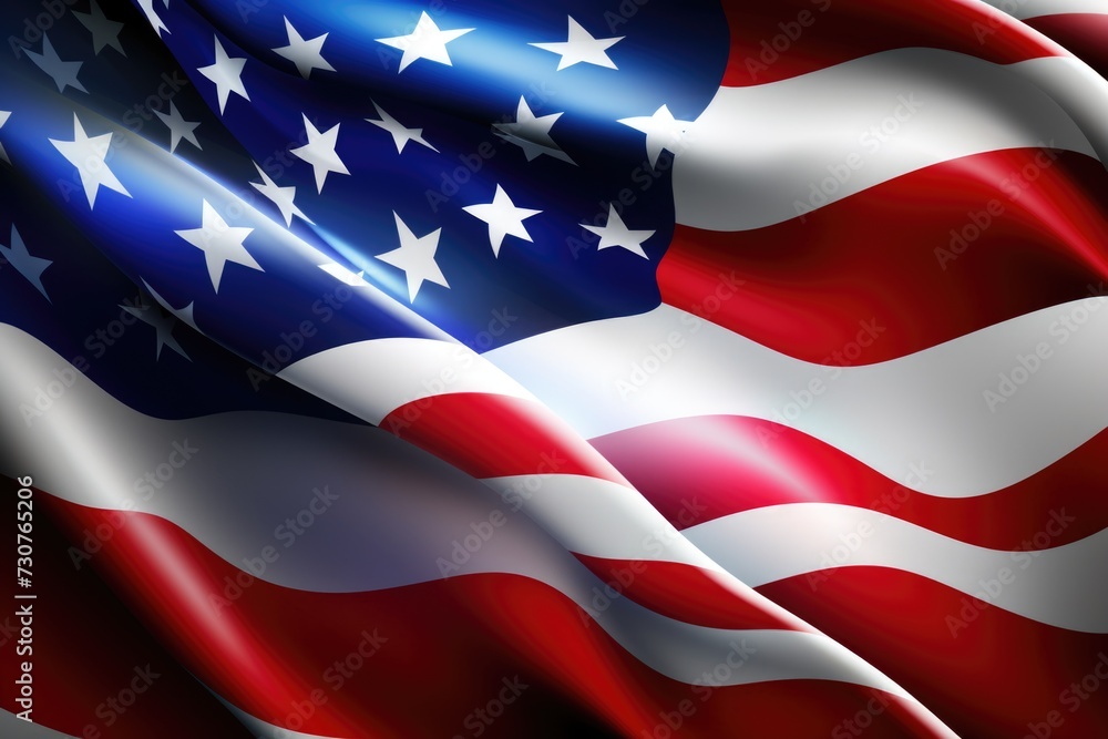 The American flag waving in the wind. Suitable for patriotic and national themes The American flag waving in the wind. Suitable for patriotic and national themes