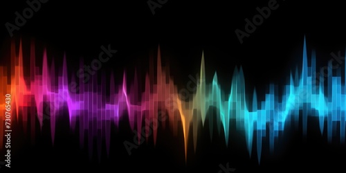 Vibrant sound waves depicted on a dark background. Perfect for music-related projects and designs