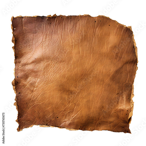 Rough patch of leather isolated on transparent background Generative Ai