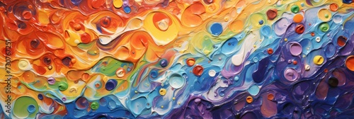 abstract symphony of colors, in the style of rich thick impasto painting, visionary abstract painting, 16:9