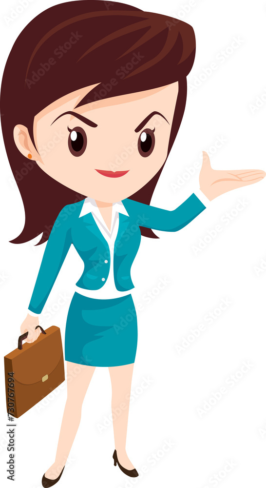 business woman standing character business woman standing character
