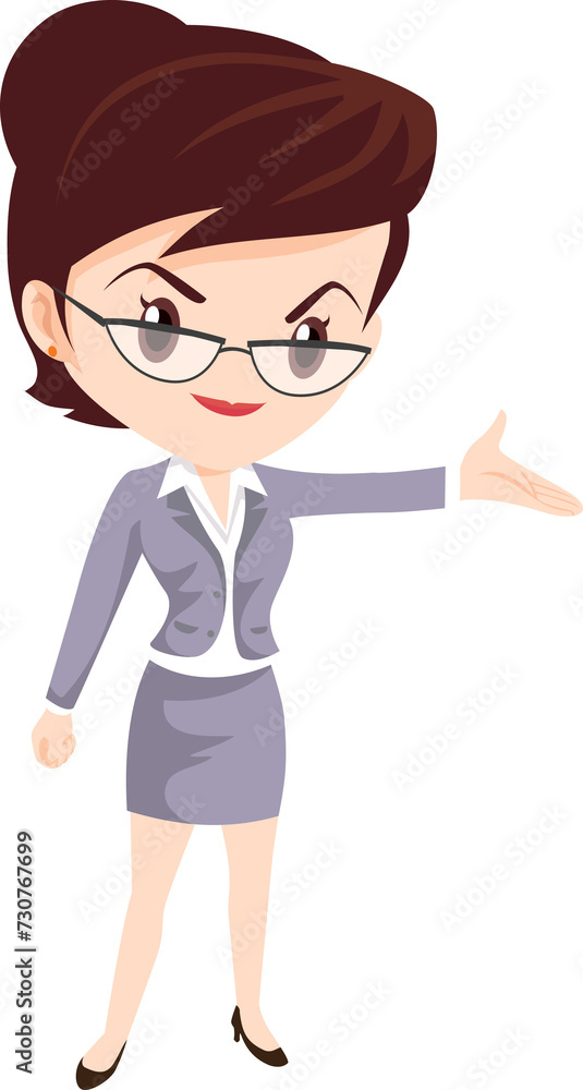 business woman standing character