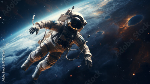 astronaut in floating space
