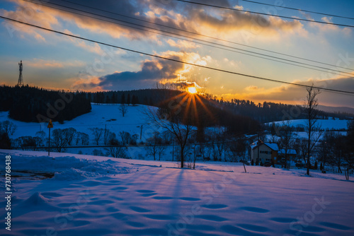 Sunrise in Lutowiska village © Leszek