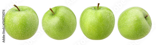 green apple isolated, fresh green apple, transparent PNG, PNG format