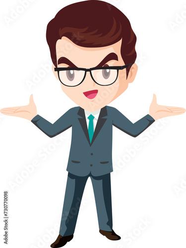 smart business man with glasses character