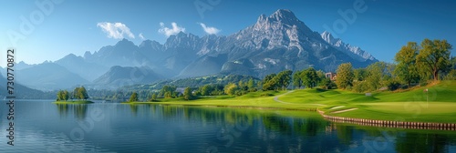Golf Course Near Lake Mondsee Under, Background Banner HD