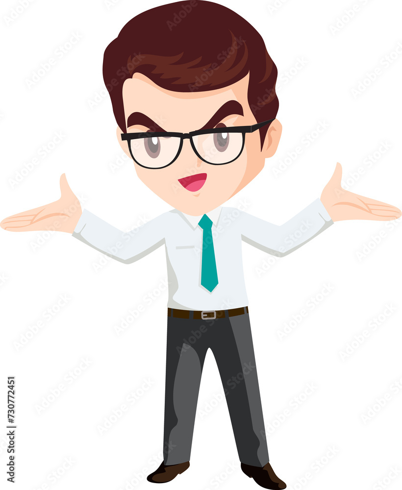 smart business man with glasses character