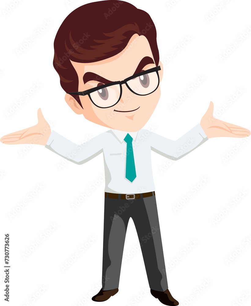 smart business man with glasses character smart business man with glasses character