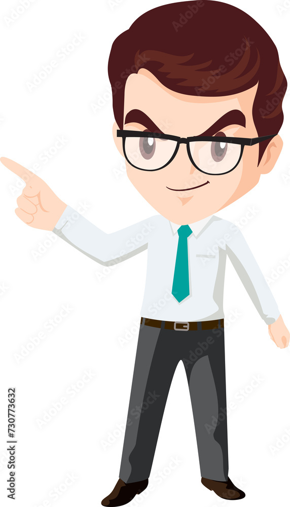 smart business man with glasses character