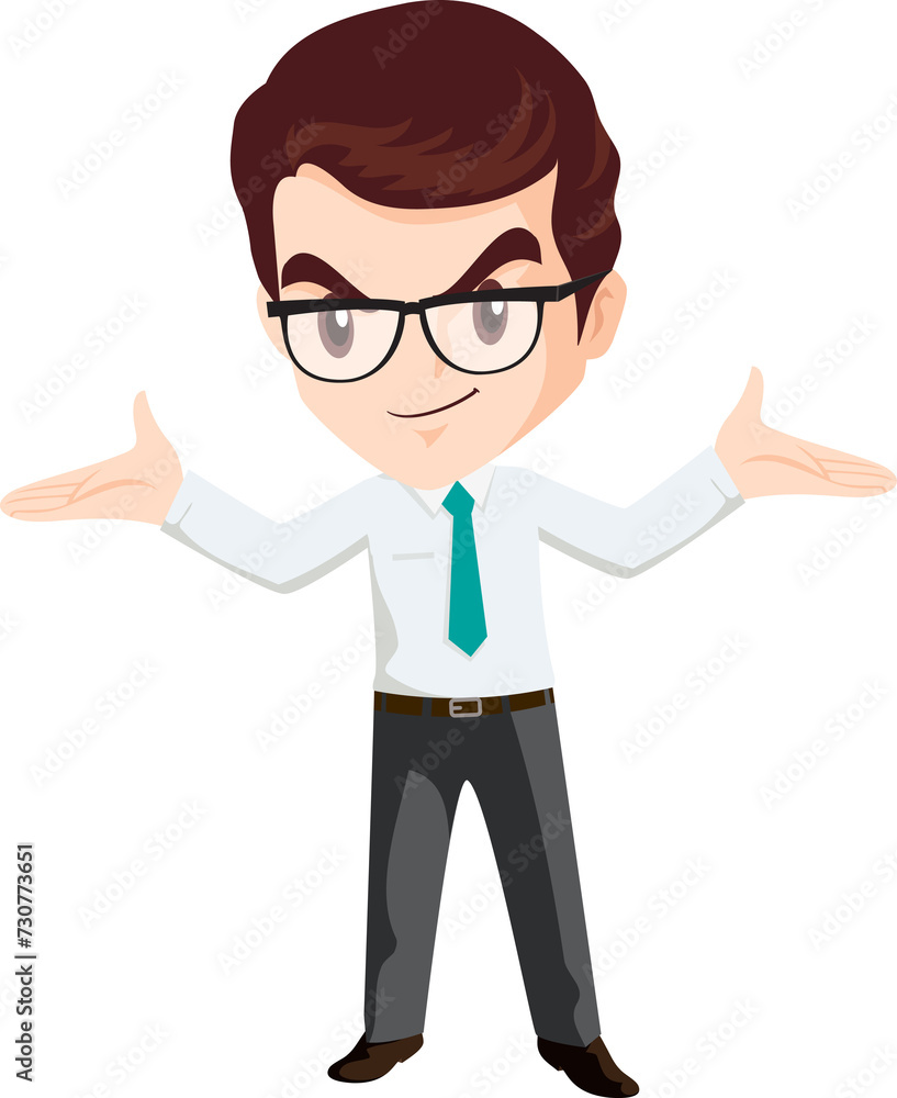 smart business man with glasses character