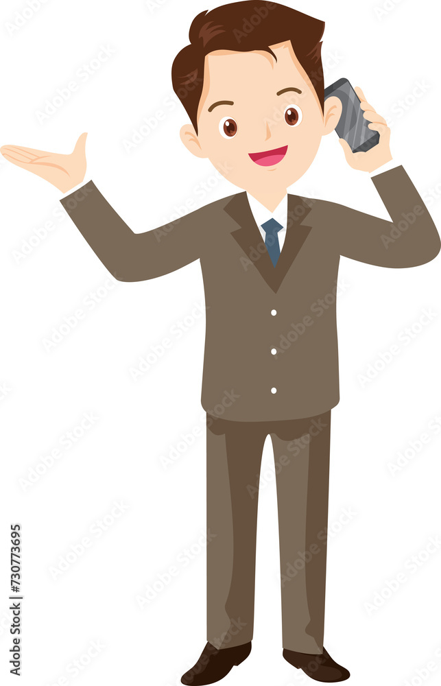 smart business man standing character smart business man standing character