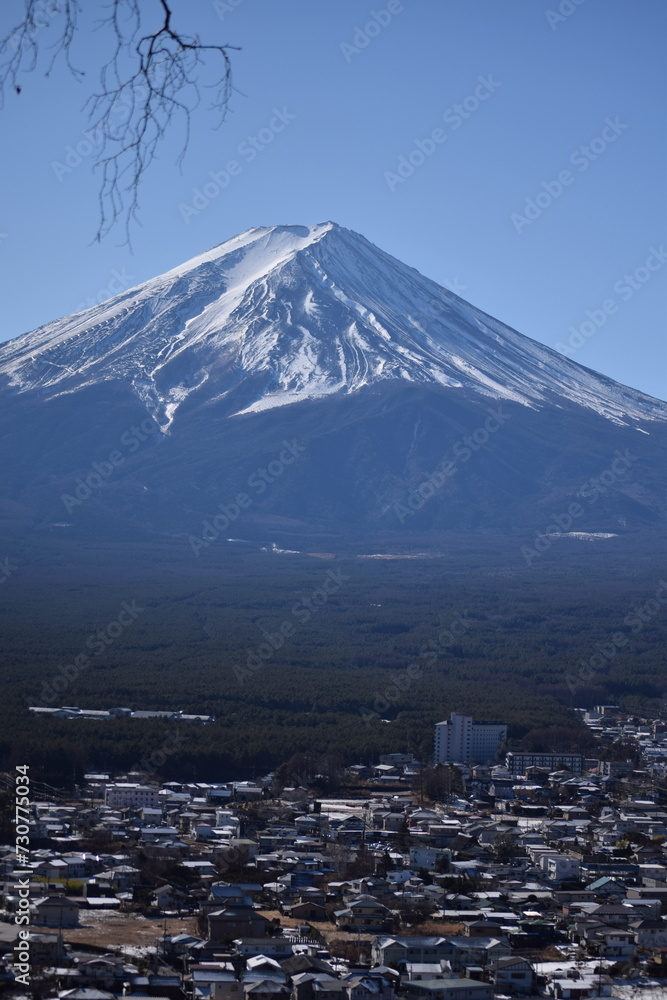 風景、山、秋、富士山、紅葉