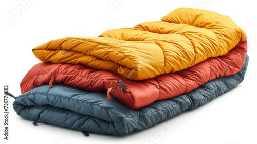 Sleeping bags on a white background